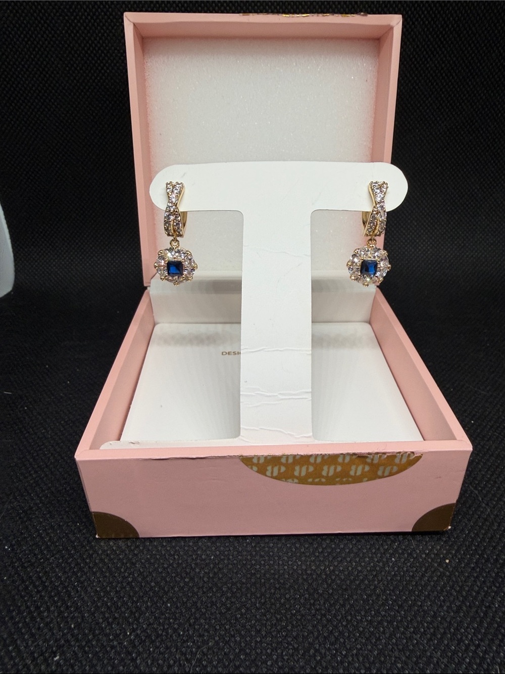 September 25: Sapphire on Gold Hoop Dangles